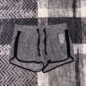 Justice Gray Heather Athletic Shorts with Black Trim